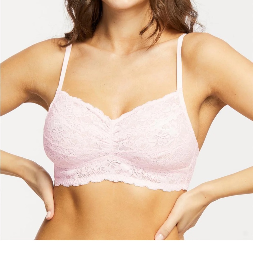 cup sized lace bralette - blush pink